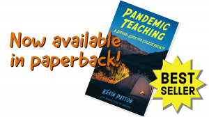 Cover of book Pandemic Teaching. Caption: Now available in paperback!